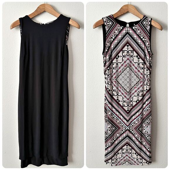 WHBM Reversible Sleeveless Midi Sheath‎ Scarf Print Dress women's size medium - Picture 2 of 14